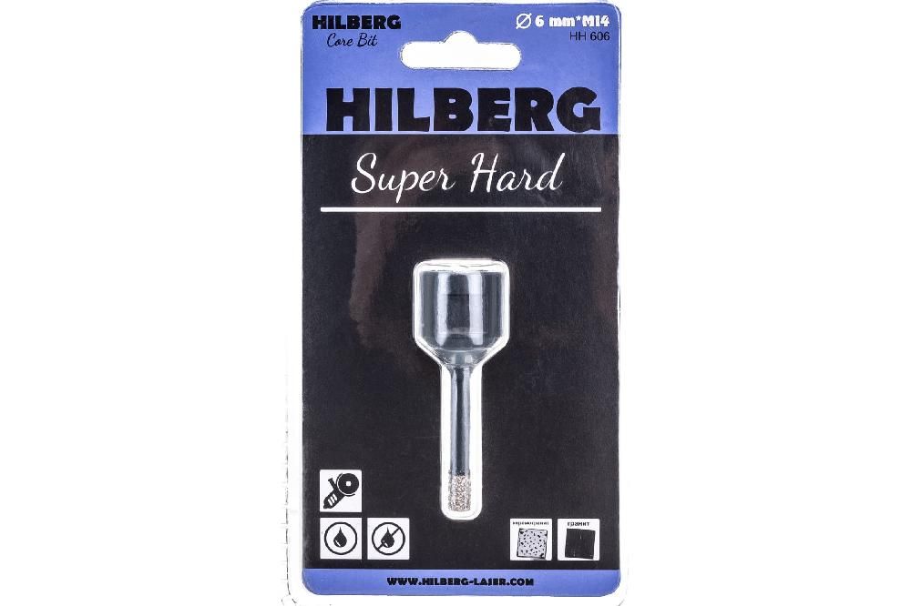 Коронка алмазная 6мм Hilberg Super Hard М14 HH606