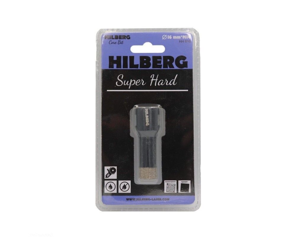 Коронка алмазная 16мм Hilberg Super Hard М14 HH616